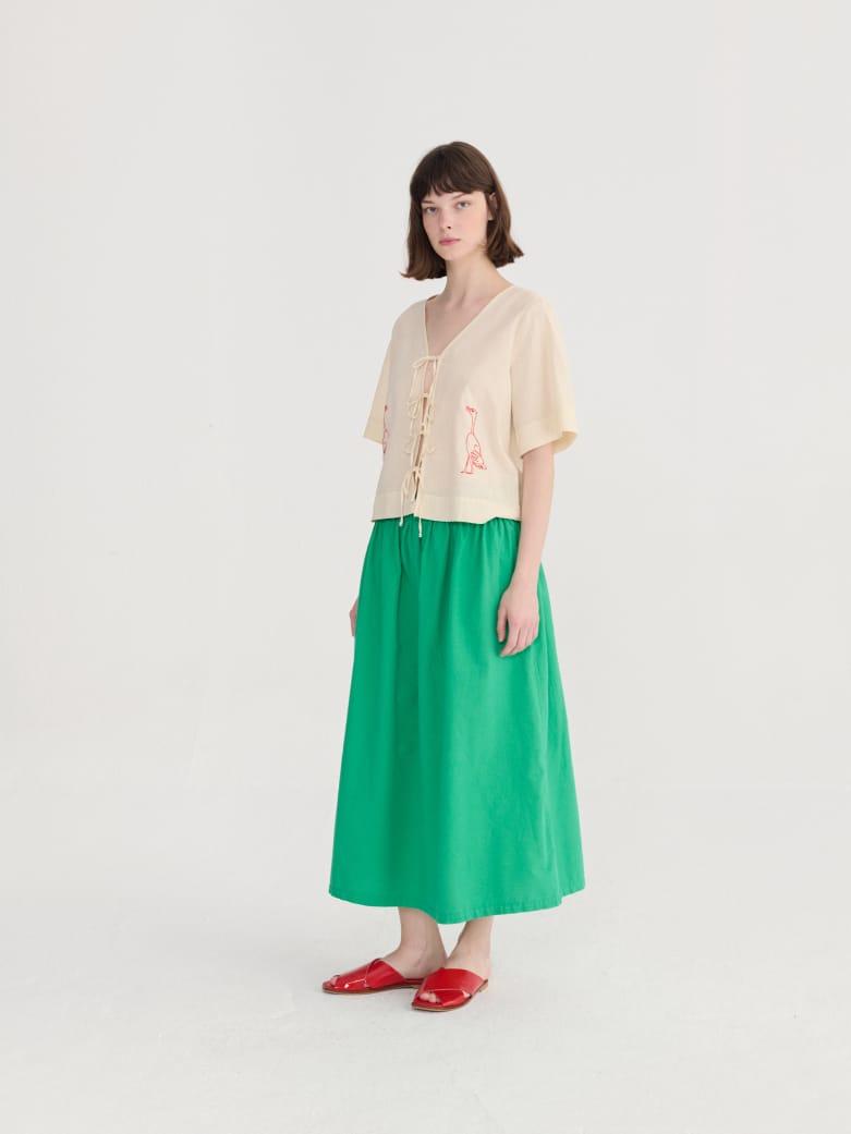 Bobo Choses Embroidery Tied Blouse Bluse Damen creme